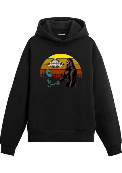 Anlaşma Uzay Temalı Astronomi Astronot Gezegen Tasarım Doğum Günü Hediyesi Pamuklu Hoodie Kapşonlu Sweatshirt