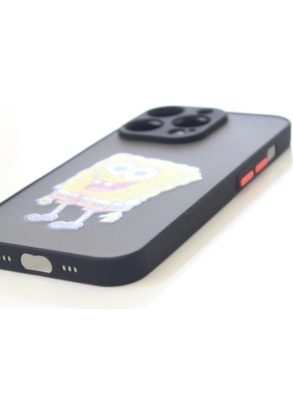 Apple iPhone 14 Pro Max Uyumlu Kamera Korumalı Süngerbob Kılıf Özel Tasarım Tuşları Renkli Hux Kapak fırsatları