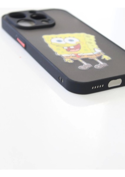 Apple iPhone 14 Pro Max Uyumlu Kamera Korumalı Süngerbob Kılıf Özel Tasarım Tuşları Renkli Hux Kapak indirimleri
