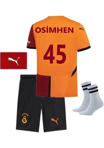 Galatasaray Parçalı Victor Osimhen  Sarı-Kırmızı Iç Saha Çocuk Forma Takımı 4 Lü Set