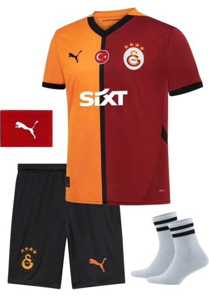 Galatasaray Parçalı Victor Osimhen  Sarı-Kırmızı Iç Saha Çocuk Forma Takımı 4 Lü Set