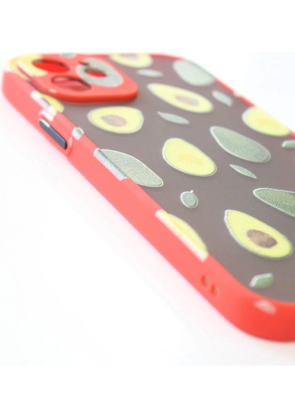 Apple iPhone 12 Uyumlu Kamera Korumalı Avokado Kılıf Özel Tasarım Tuşları Renkli Hux Kapak modelleri