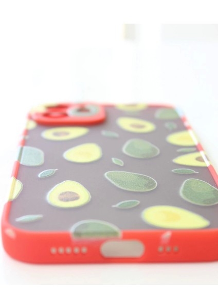 Apple iPhone 12 Uyumlu Kamera Korumalı Avokado Kılıf Özel Tasarım Tuşları Renkli Hux Kapak indirimleri