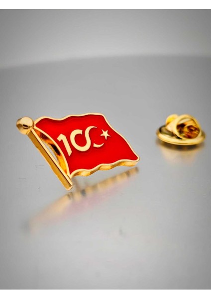 100. Yıl Ihtişamı Bayrak Yaka Rozeti Altın Kaplama fiyatları
