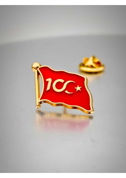 100. Yıl Ihtişamı Bayrak Yaka Rozeti Altın Kaplama modelleri