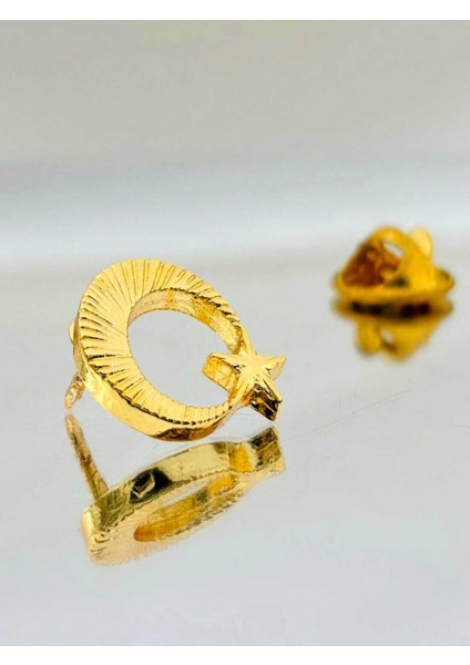 Ay Yıldız Gold Kaplama Yaka Rozeti
