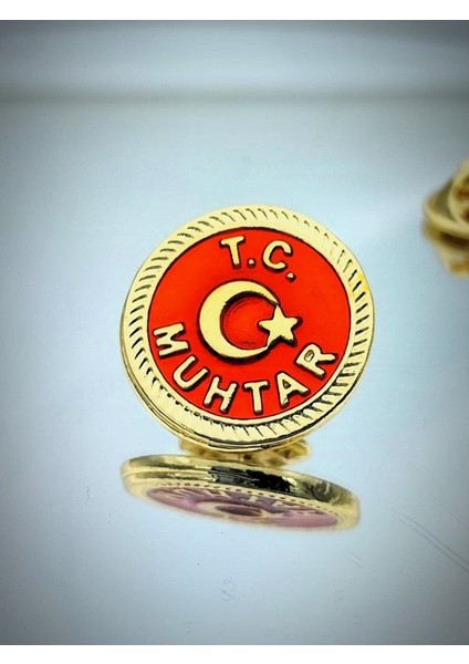 Muhtar Altın Kaplama Mine Boyalı Yaka Rozeti fiyatları