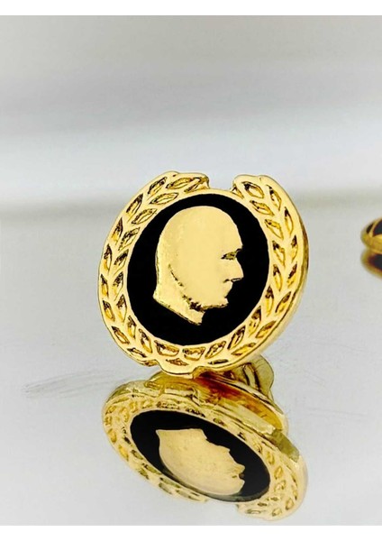 Atatürk Gold Kaplama Mine Boyalı Yaka Rozeti modelleri