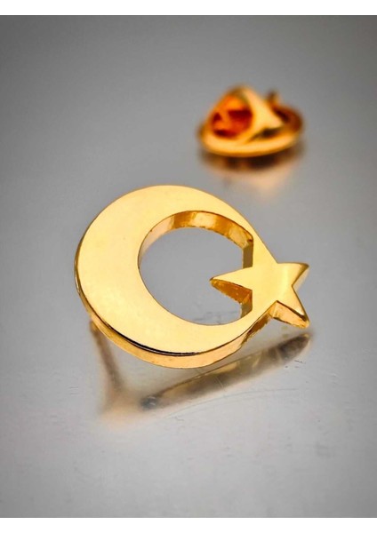 10 Adet Ay Yıldız Yaka Rozeti Altın Kaplama modelleri