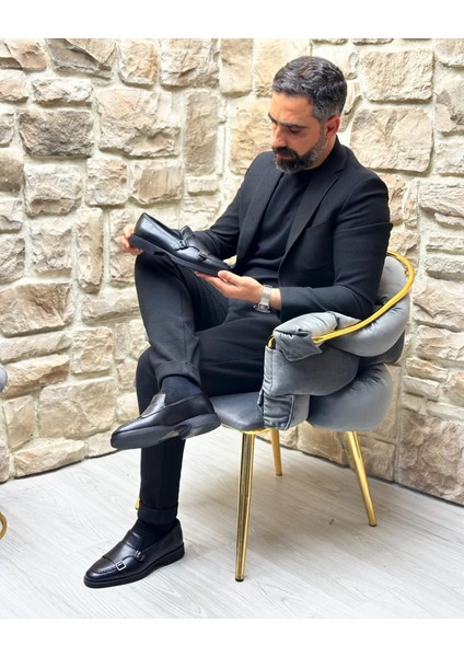 3024 Deri Siyah Casual Erkek Ayakkabı