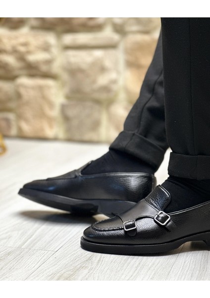 3024 Deri Siyah Casual Erkek Ayakkabı