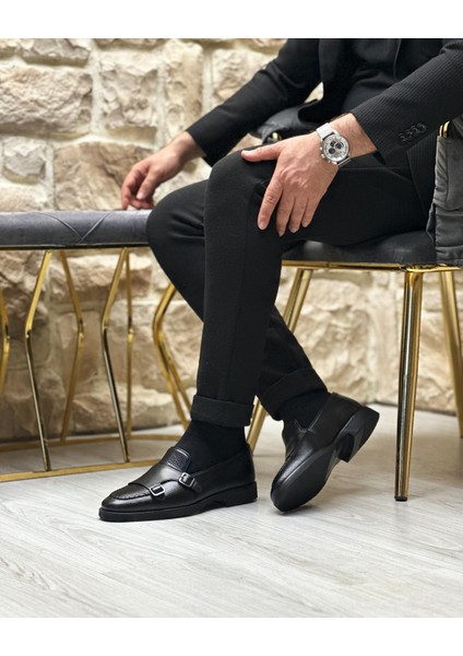 3024 Deri Siyah Casual Erkek Ayakkabı