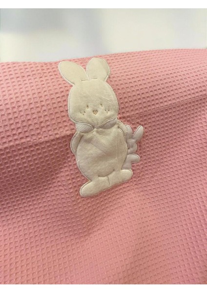 Pembe Lüks Pamuk Bebek Pikesi 75X100 Baby Pique Tavşan Figürlü Bebek Pikesi Yeni Doğan fiyatları