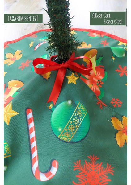 Yılbaşı Çam Ağacı Eteği Örtüsü Yeşil Christmas Noel Ağaç Eteği Altlığı Yeni Yıl Ağaç Süsü hatıra modelleri