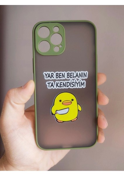 Apple iPhone 12 Pro Max Katil Civciv Tasarım Tuşları Renkli Telefon Boyun Askılı Set Kılıf