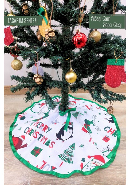 Yılbaşı Çam Ağacı Eteği Örtüsü Beyaz Christmas Noel Ağaç Eteği Altlığı Yeni Yıl Ağaç Süsü hatıra