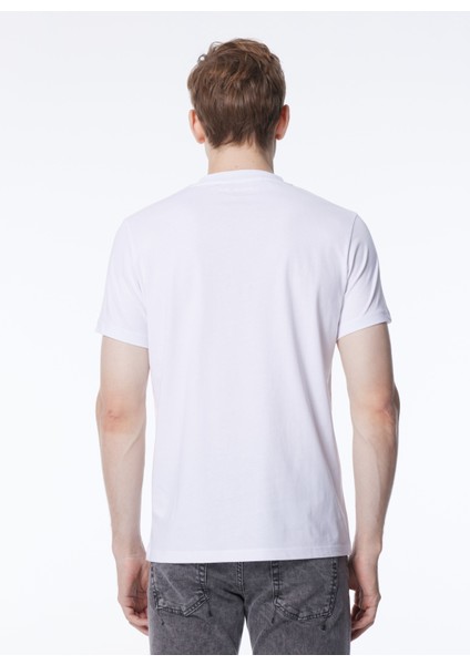 Bisiklet Yaka Beyaz Erkek T-Shirt 755053542221 fiyatları