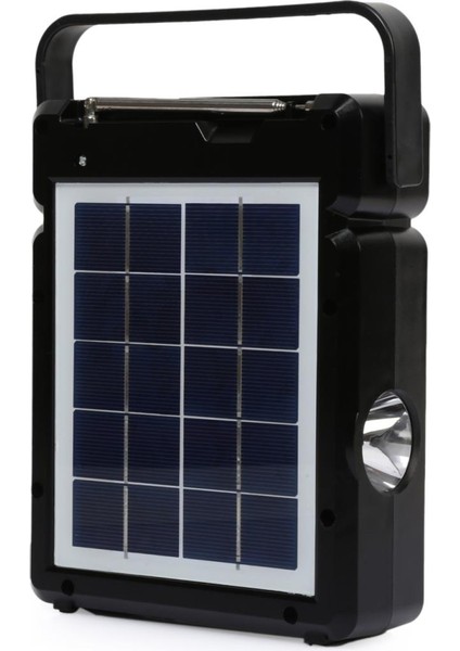 Kamp Lambası Solar Güneş Enerjili Aydınlatma Sistemi 2 Ampul Şarjlı Işıldak RADYO-USB/TF-NS-2730LS