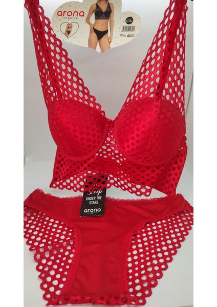 Hafif Destekli File Sütyen Takımı