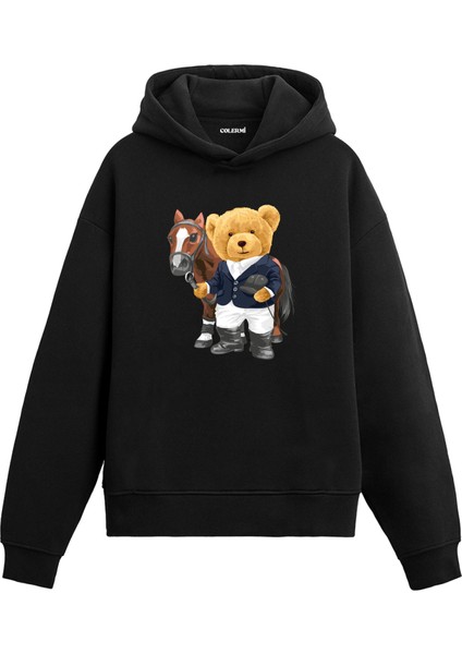 Jokey Ayıcık Tasarım Pamuklu Hoodie Sevgili Kombini Sevgiliye Kapşonlu Sweatshirt