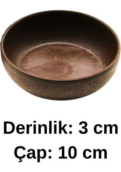 6 Adet Kahverengi Çerezlik Çok Amaçlı Plastik Yemek Kahvaltılık Kasesi Tabak 10 cm