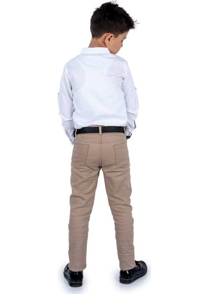 Renkli Diyar Erkek Çocuk Alt Üst Takım Gömlek Pantolon ve Kemer 3'lü Takım Kreş Ilkokul Anaokul fiyatları