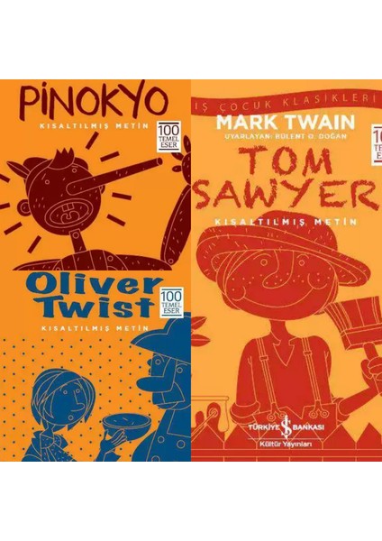 Pinokyo - Tom Sawyer - Oliver Twist 3 Kitap