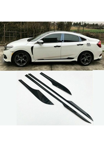 Honda Civic Fc5 Fk7 Uyumlu Yan Kapı Çıtası Piano Black 2016-2021