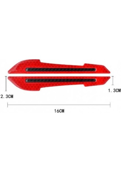 Kırmızı Reflektif Yan Ayna Koruyucu Şerit – Araç Aynaları Için Çarpma ve Çizik Önleyici, Reflektör