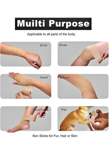 Kendinden Yapışkanlı Evcil Hayvan Bandajı - 7.5 cm x 4.5 Metre, Pati Koruyucu indirimleri