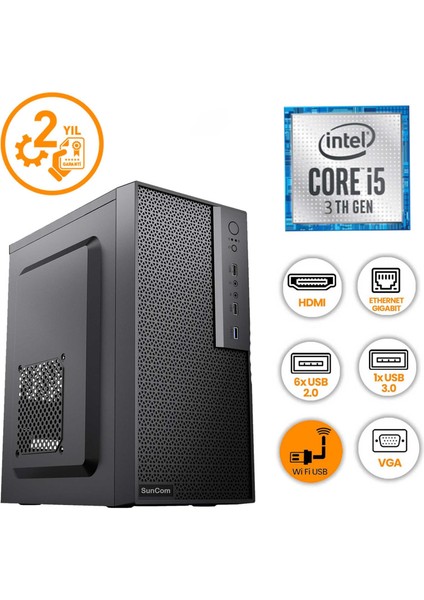RAKS F104A5 i5-3470 16GB 2TBSSD FreeDOS Masaüstü Bilgisayar