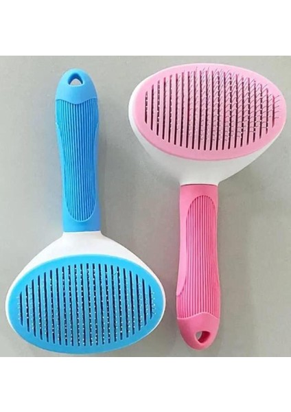 Otomatik Temizlenen Kedi ve Köpek Tarağı Pembe Tüy Dökülmesini Azaltan Pratik ve Ergonomik Tarak