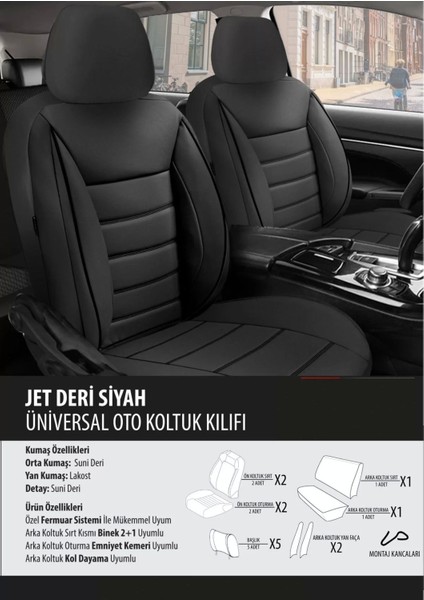 Volvo S70 Koltuk Kılıfı Jet Deri Siyah