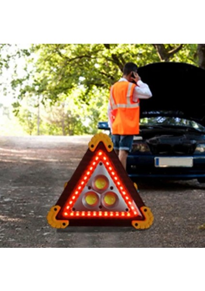 Güneş Enerjili LED Trafik Reflektörü - Üçgen, Acil Durum Flaşörü, 5 Aydınlatma Modu, Uzun Ömürlü