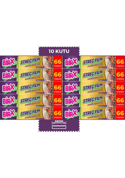 Streç Film 30 cm 66 M 10X Kutulu Gıda Tipi Streç