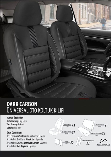 Volvo V40 Koltuk Kılıfı Dark Carbon