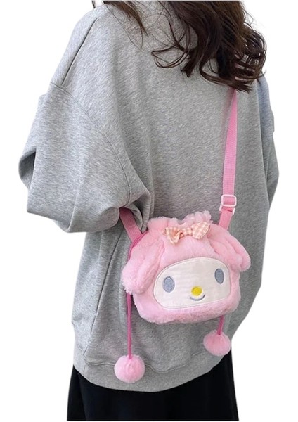 Kuromi Cinnamoroll My Melodi Melody Sakura Y2K Sanrio Peluş Büzlü Omuz Yan Çapraz Çanta Askıayarlı