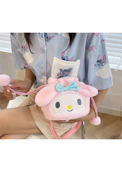 Kuromi Cinnamoroll My Melodi Melody Sakura Y2K Sanrio Peluş Büzlü Omuz Yan Çapraz Çanta Askıayarlı