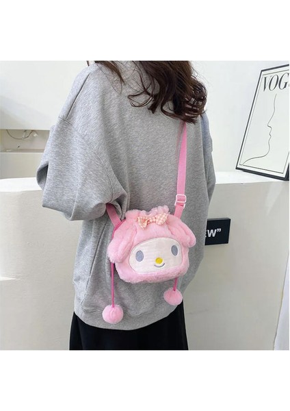 Kuromi Cinnamoroll My Melodi Melody Sakura Y2K Sanrio Peluş Büzlü Omuz Yan Çapraz Çanta Askıayarlı