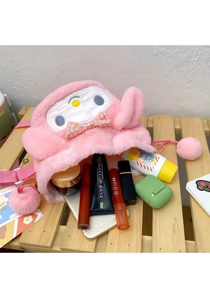 Kuromi Cinnamoroll My Melodi Melody Sakura Y2K Sanrio Peluş Büzlü Omuz Yan Çapraz Çanta Askıayarlı