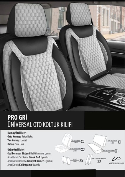 Volvo XC60 Koltuk Kılıfı Pro Gri