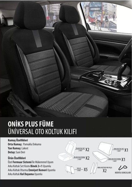 Volvo XC60 Koltuk Kılıfı Oniks Plus Füme