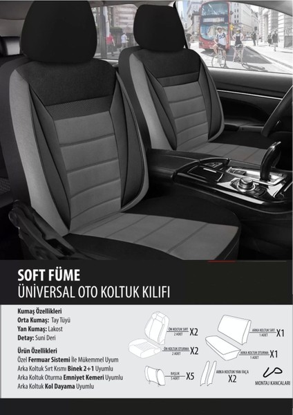 Volvo XC70 Koltuk Kılıfı Soft Füme