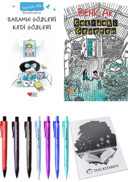 Çatıdaki Gezegen ve Babamın Gözleri Kedi Gözleri 2'li Set + Hediyeli