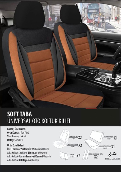 Volvo XC90 Koltuk Kılıfı Soft Taba