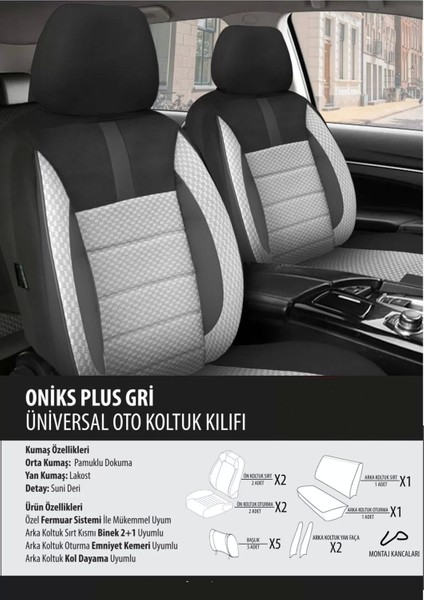 Volvo XC40 Koltuk Kılıfı Oniks Plus Gri