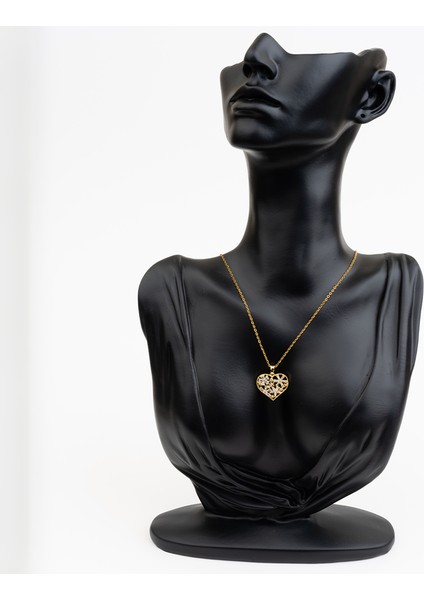 Kalpli Zirkon Taşlı Çelik Kadın Kolye fırsatları