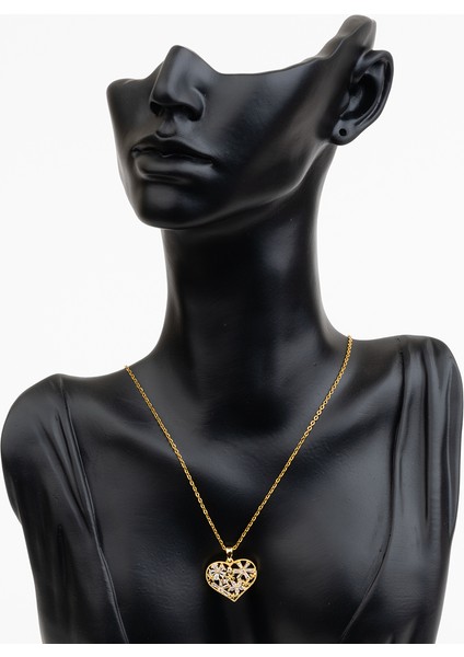 Kalpli Zirkon Taşlı Çelik Kadın Kolye fiyatları