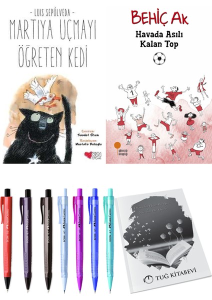 Havada Asılı Kalan Top ve Martıya Uçmayı Öğreten Kedi 2'li Set + Hediyeli