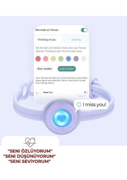 Mesafe Bilekliği - Totwoo Akıllı Dokunmatik Sevgililer Bilekliği